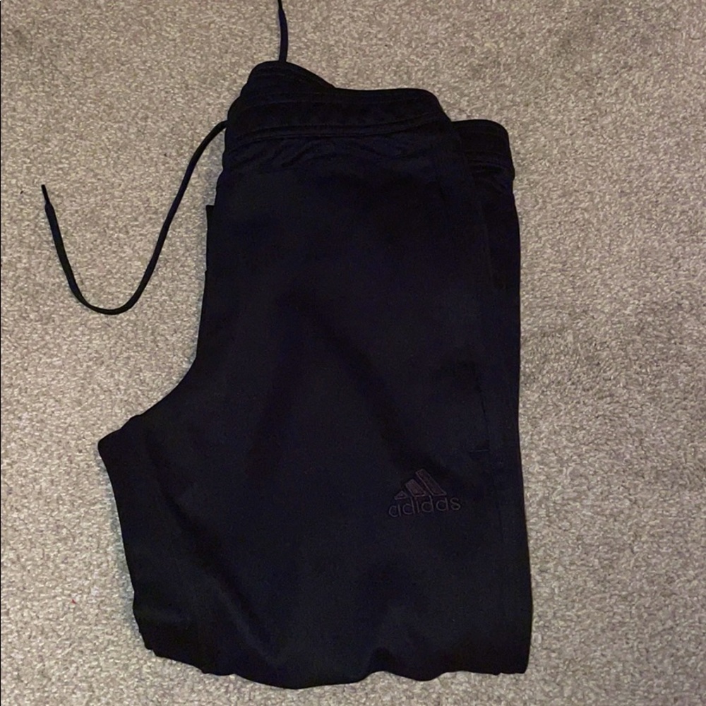 black adidas 3 stripe track pants